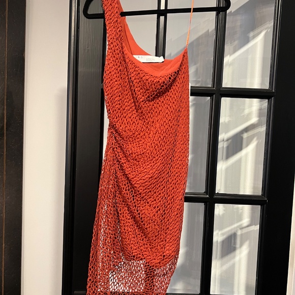 IRO Asymmetrical One-Shoulder Dress in Rust - Picture 2 of 5